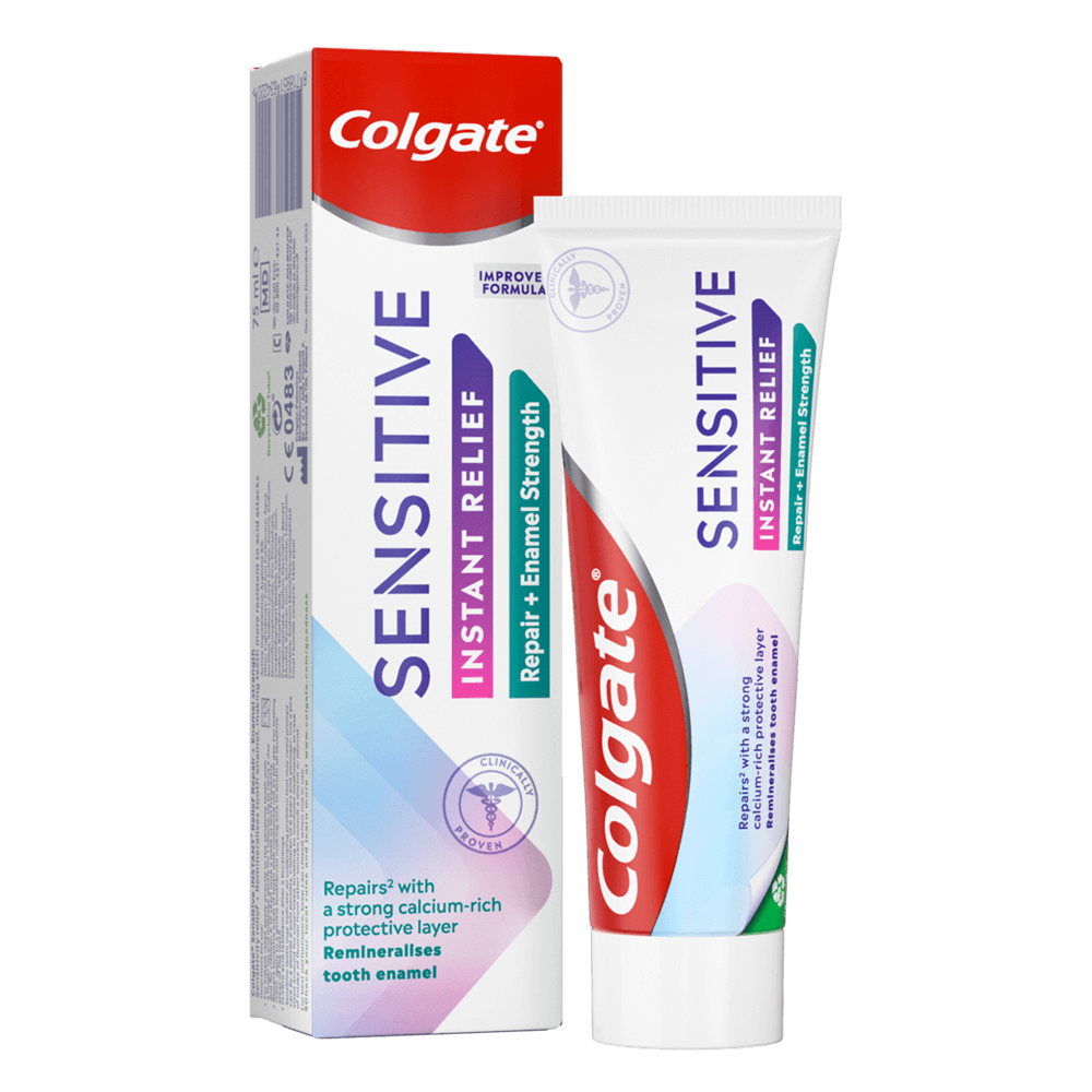 billede af Colgate Sensitive Instant Relief Repair + Enamel Strength tandpasta billede af Colgate Sensitive Instant Relief Repair + Enamel Strength tandpasta