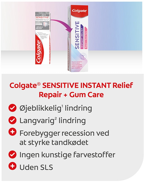 Colgate® SENSITIVE INSTANT Relief Reparation + tandkødspleje